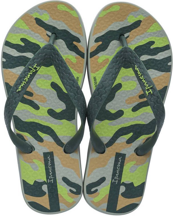 Ipanema Classic Kids teenslippers met camouflage print kaki groen Gerecycled materiaal (duurzaam) 27 28