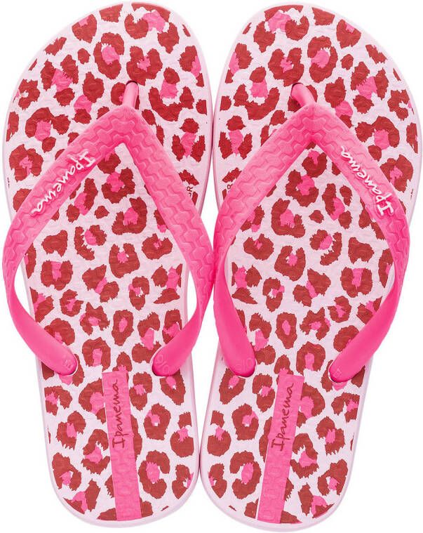 Ipanema Classic Kids teenslippers met panterprint roze