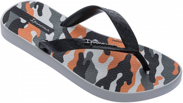 Ipanema Classic Kids teenslippers met printopdruk grijs zwart oranje