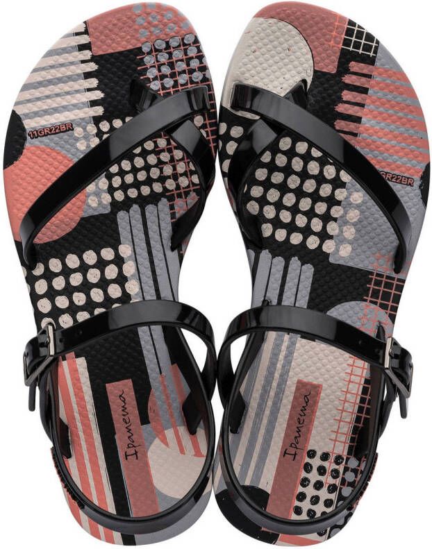Ipanema Fashion Sandal sandalen zwart roze Meisjes Gerecycled materiaal (duurzaam) 25 26
