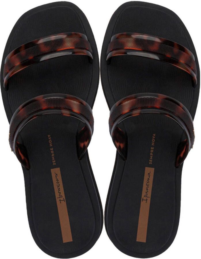 Ipanema slippers met panterprint bruin zwart