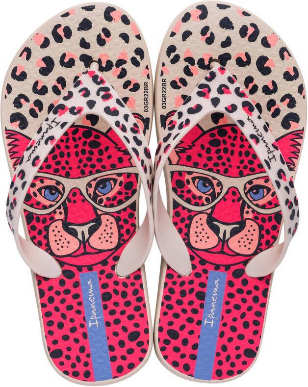 Ipanema Safari Fun teenslippers beige roze Meisjes Rubber 25 26