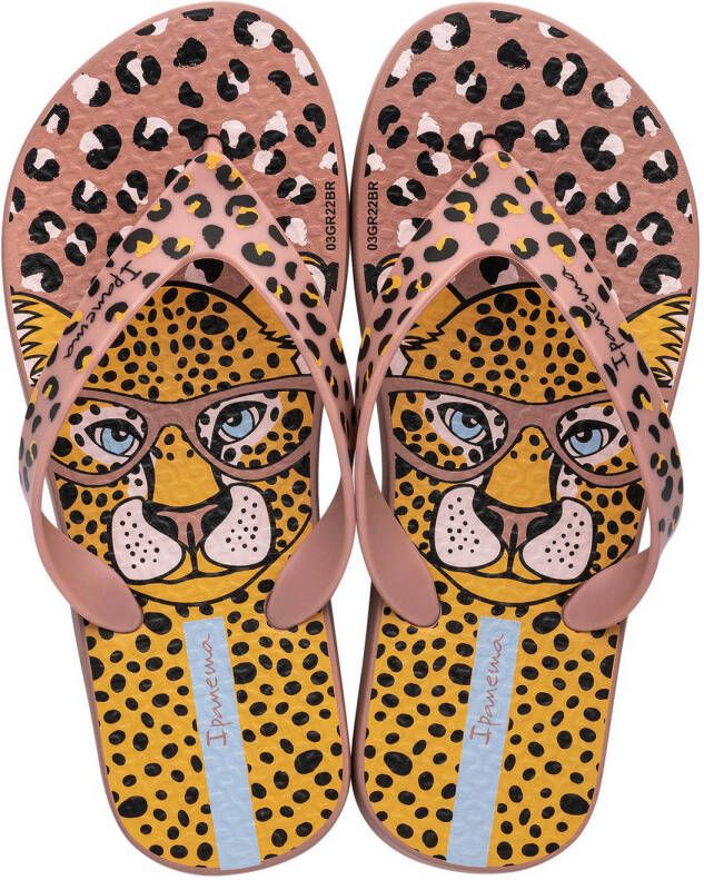 Ipanema Safari Fun teenslippers oudroze geel Meisjes Rubber 25 26