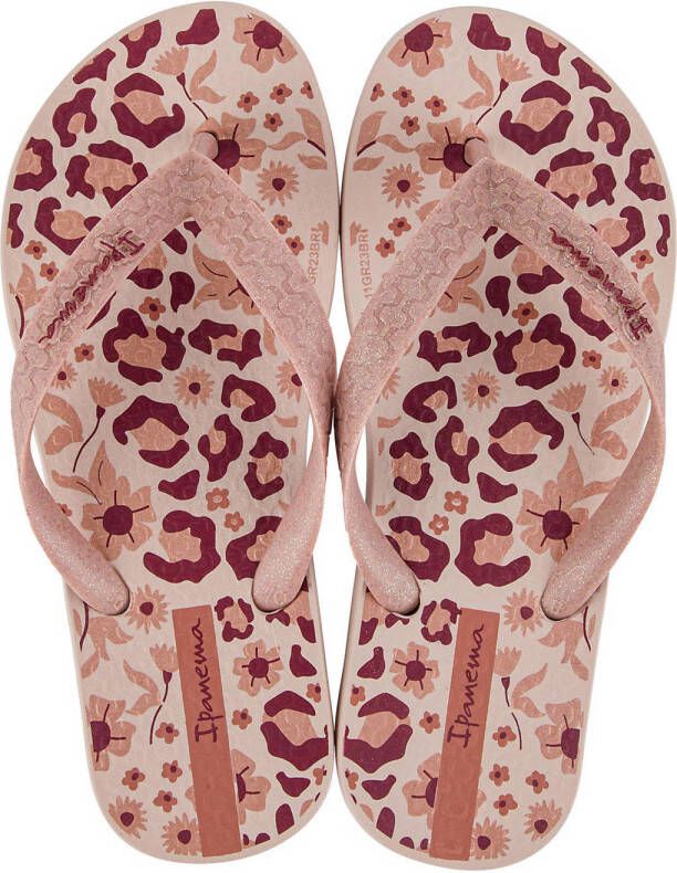 Ipanema Temas teenslippers met panterprint oudroze Meisjes Rubber 27 28