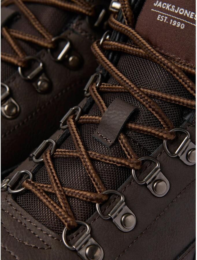 JACK & JONES imitatieleren veterboots met profielzool bruin - Foto 3