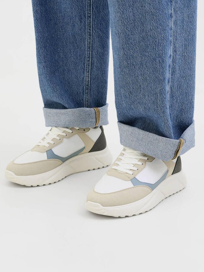 JACK & JONES Jfwaspire Pu Runner Noos sneakers wit beige blauw - Foto 3