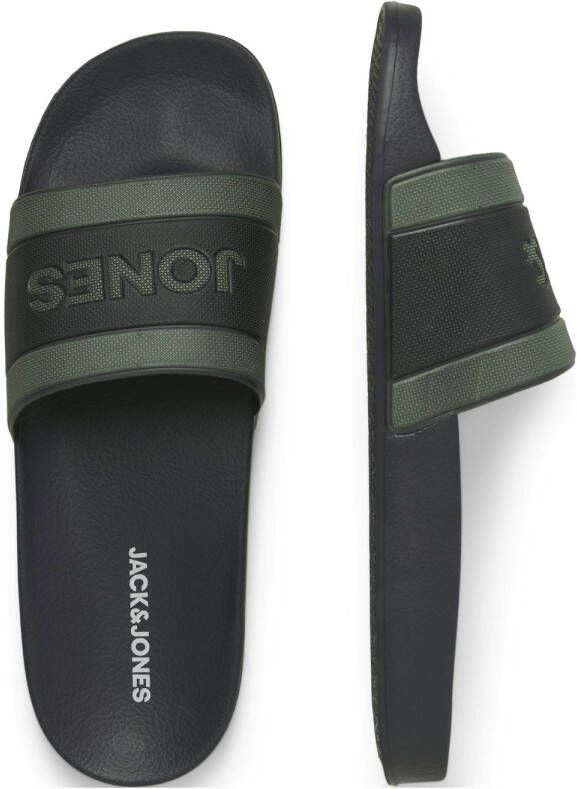JACK & JONES Jfwjarred Slider badslippers antraciet groen