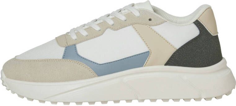JACK & JONES Jfwaspire Pu Runner Noos sneakers wit beige blauw