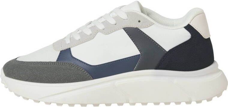 JACK & JONES Jfwaspire Pu Runner Noos sneakers wit grijs