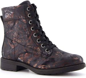 Jana Dames Veterboot 25206 008 Zwart Wijdte H