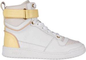 JOSH V Britt leren sneakers wit geel