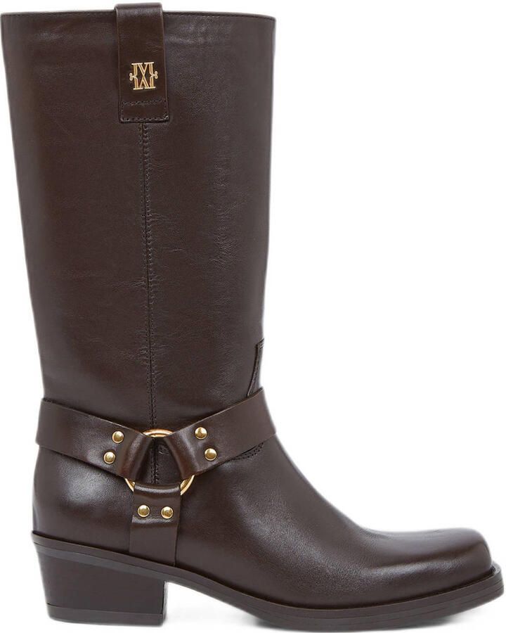 JOSH V Lilian leren bikerboots donkerbruin