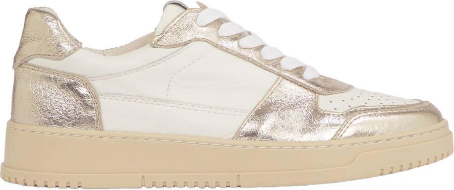 JOSH V Winona leren sneakers wit goud