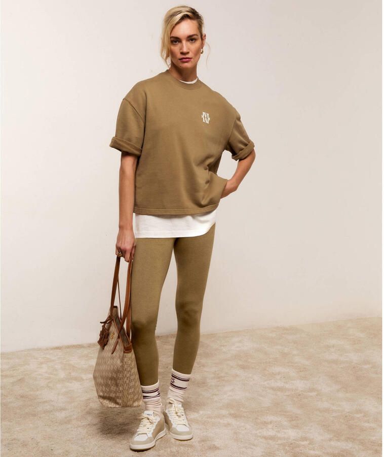 JOSH V Yasmine leren sneakers kaki wit