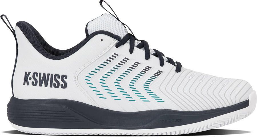K-Swiss ULTRASHOT LIGHT CLAY mesh tennisschoenen wit antraciet