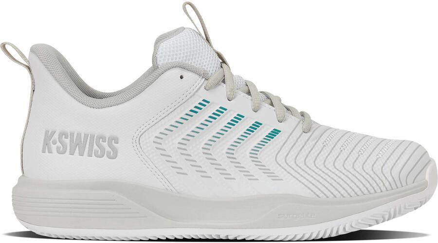 K-Swiss ULTRASHOT LIGHT CLAY mesh tennisschoenen wit lichtblauw