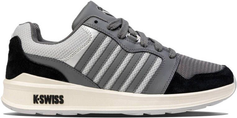 K-Swiss Rival Trainer leren sneakers grijs lichtgrijs zwart