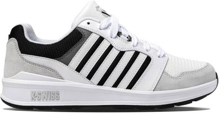 K-Swiss Rival Trainer leren sneakers wit zwart grijs