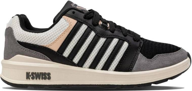 K-Swiss Rival Trainer leren sneakers zwart wit grijs