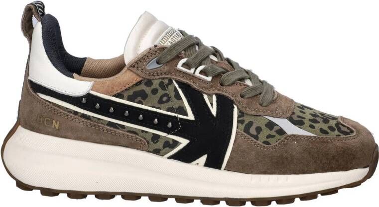 Kaotiko Detroit Glam suède sneakers kaki panter