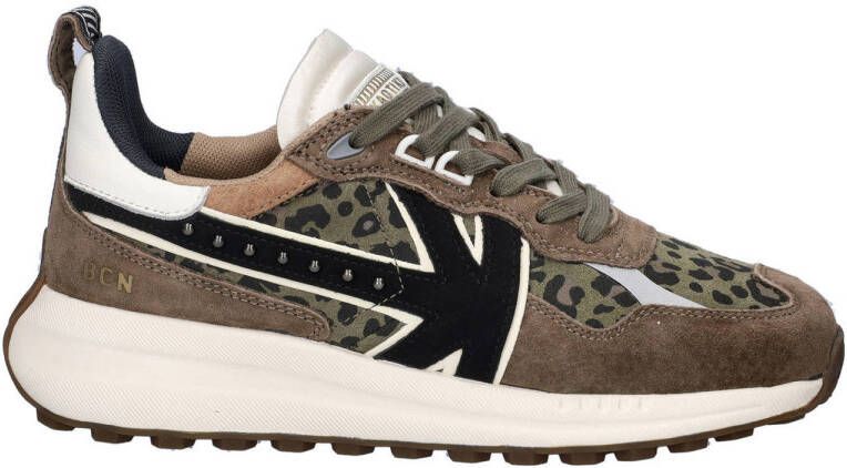 Kaotiko Detroit Glam suède sneakers kaki panter