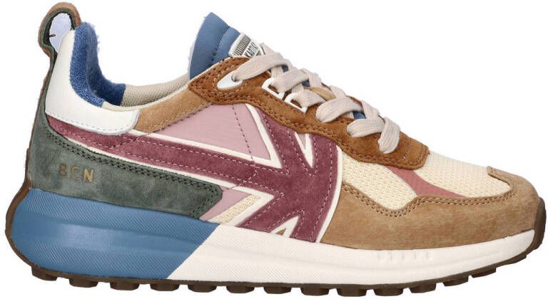 Kaotiko Detroit Multi chunky suède sneakers bruin multi