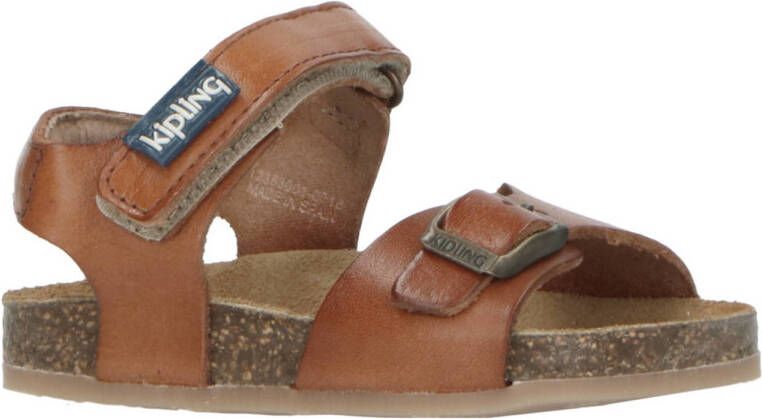 Kipling Fabio leren sandalen cognac