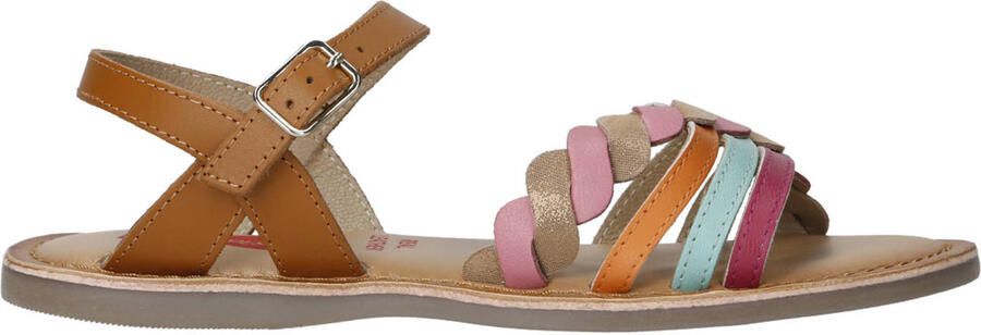 Kipling sandalen bruin roze blauw oranje