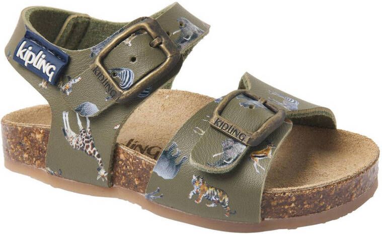 Kipling leren sandalen kaki Groen Jongens Leer All over print 27