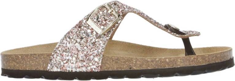 Kipling Madonna 3 teenslippers met glitters roze Meisjes Leer 28