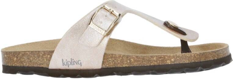 Kipling Pilar 3 teenslippers champagne Wit Meisjes 35