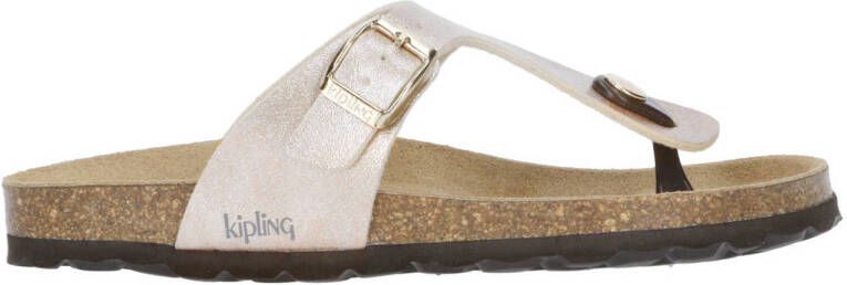 Kipling Pilar 3 teenslippers champagne Wit Meisjes 35