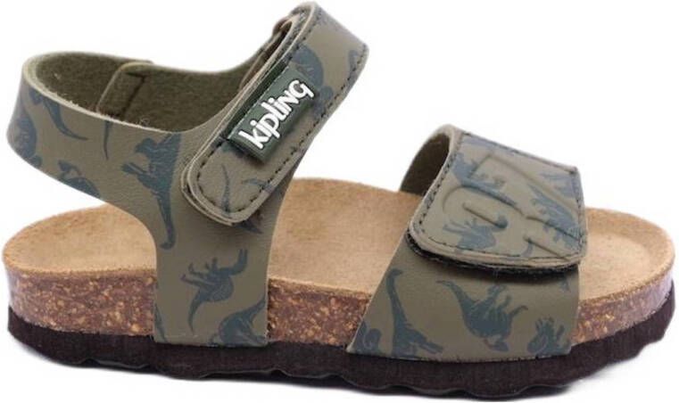 Kipling Scato 2 Hippe Kaki Jongenssandalen Met Coole Dinoprint