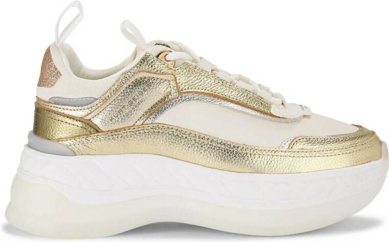 KURT GEIGER LONDON Lage Sneakers Dames Kensington Pump Sneaker Maat: 38 Materiaal: Leer Kleur: Goud