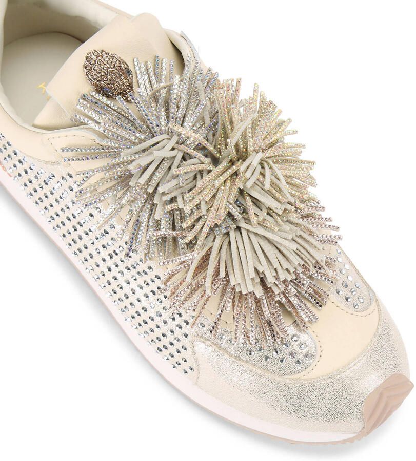 Kurt Geiger Islington Pom Pump leren slip-on sneakers met strass lichtroze - Foto 3