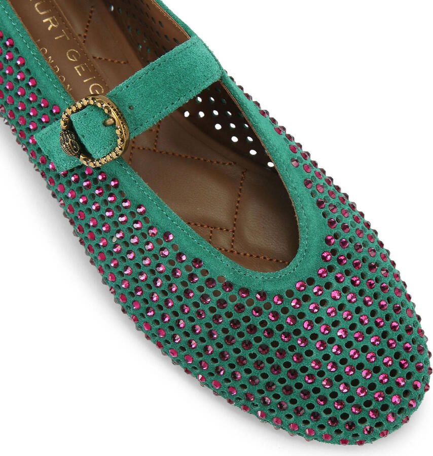Kurt Geiger Mayfair suède ballerina's met strass groen - Foto 2