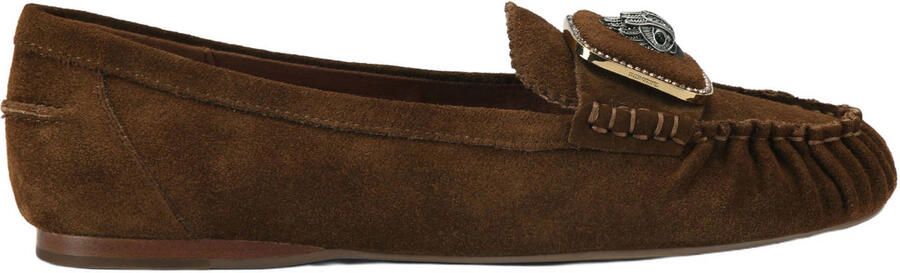 Kurt Geiger Pimlico suède mocassins met strass-steentjes bruin