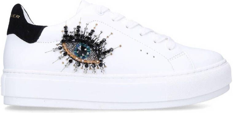 KURT GEIGER LONDON Lage Sneakers Dames Laney Eye Maat: 35 Materiaal: Leer Kleur: Wit