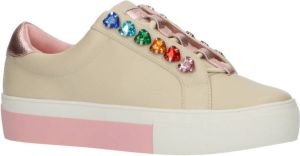 Kurt Geiger Liviah Love leren sneakers ecru lichtroze
