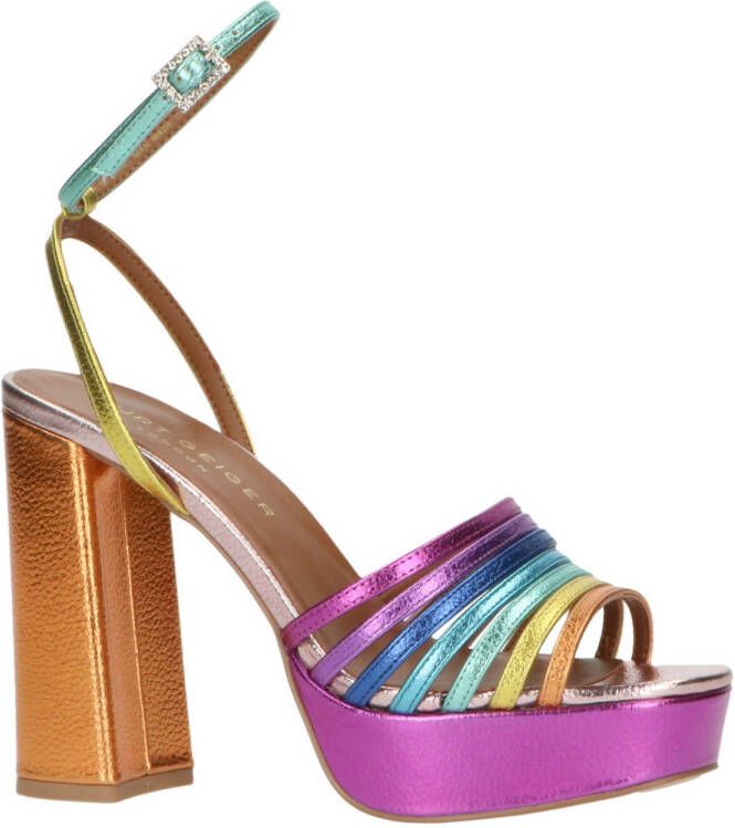 Kurt Geiger Pierra leren sandalettes paars multi metallic