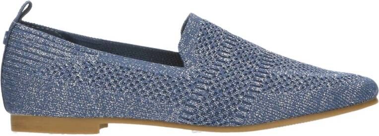 La Strada knitted loafers blauw zilver