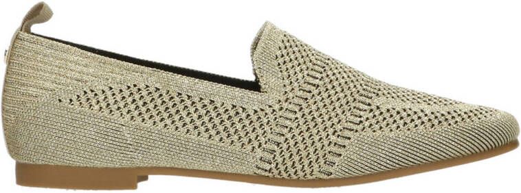 La Strada knitted loafers goud metallic