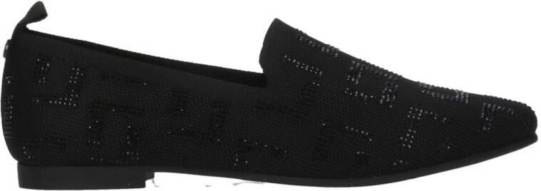 La Strada knitted loafers met glitters zwart