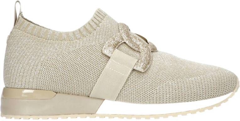 La Strada knitted slip-on sneakers beige zilver