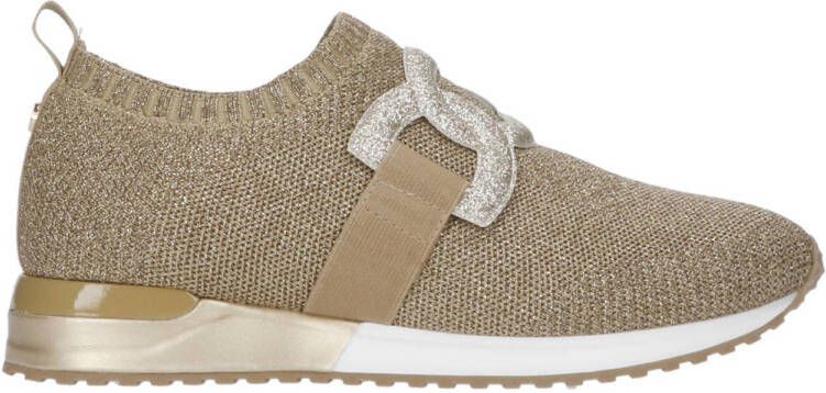 La Strada knitted slip-on sneakers goud zilver