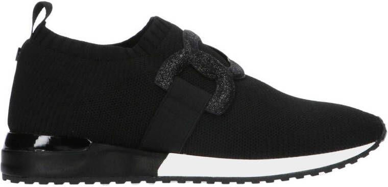 La Strada knitted slip-on sneakers zwart