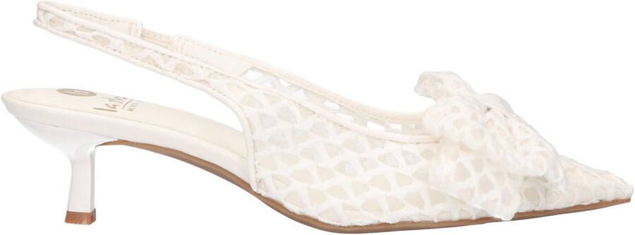 La Strada slingback pumps met strik ecru
