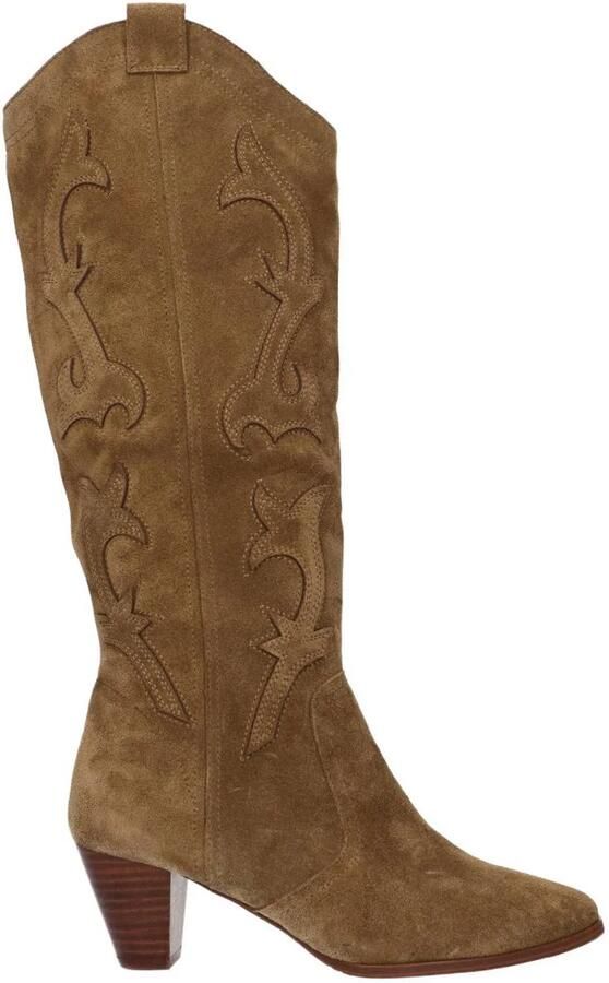 La Strada Western Boot Kaki Leer Damesschoenen