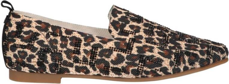 La Strada loafers met panterprint beige zwart