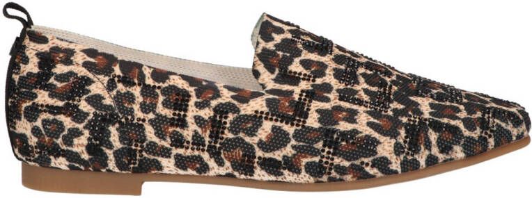 La Strada loafers met panterprint beige zwart